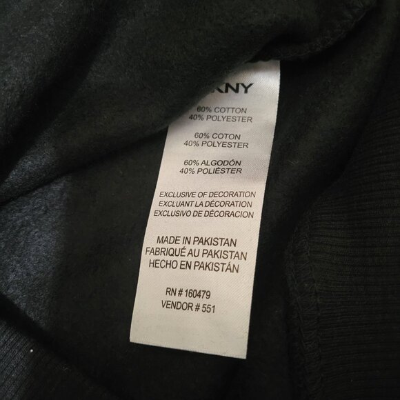 DKNY Donna Karen New York Quarter-Zip 1/4 Sweatshirt Black Medium DK31LK434 - Picture 9 of 9